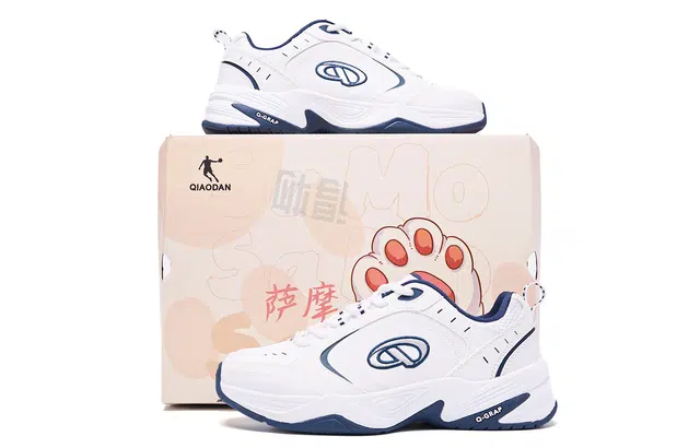 乔丹 萨摩 运动舒适厚底 耐磨轻便 低帮 生活休闲鞋 女款 乔丹白石墨蓝 特盒款