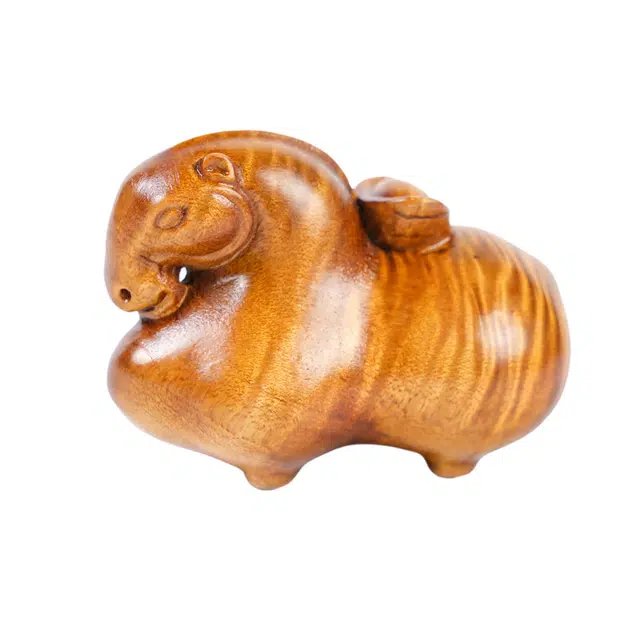 嫒柯 国潮新中式百搭轻奢高级唐马招财进宝幸福安康心想事成摆件随身把玩#好运 楠木 把件 男女同款情侣款