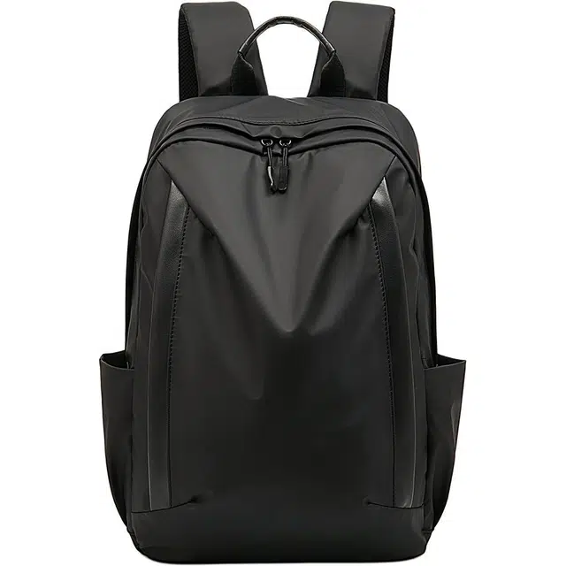 老人头 通勤商务时尚潮流百搭 织物 双肩包 常规 男女同款情侣款 黑色