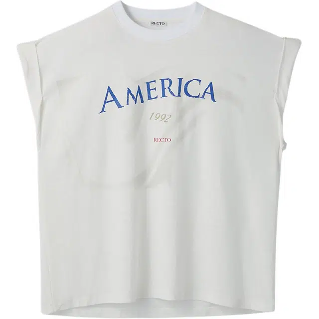 RECTO SS25 AMERICA 1992 SLEEVELESS TURN UP T-SHIRT T