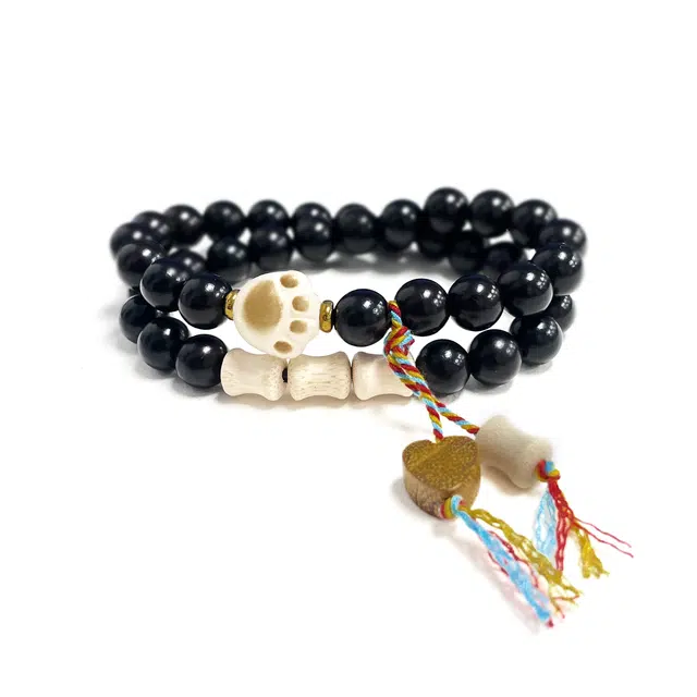 九隆古 好运连连多圈新中式转运招财纳福佛珠国风上岸爱心竹节叠戴 节节高升甜蜜转运礼盒 檀木 手串 男女同款情侣款