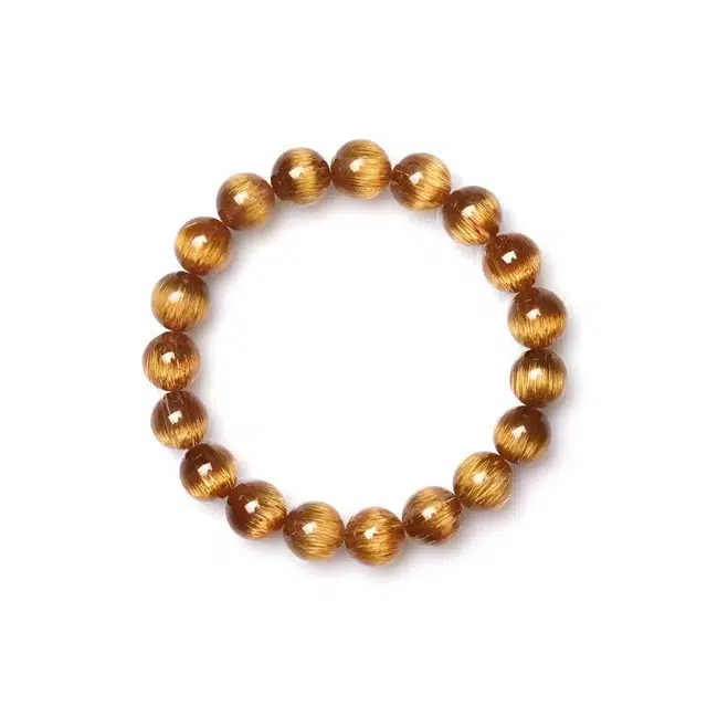 【金粼】 眰恦 顺发满发 黄发 收藏级别 小众设计 轻奢感 招财纳福#好运天然 金发晶 手串 男女同款情侣款