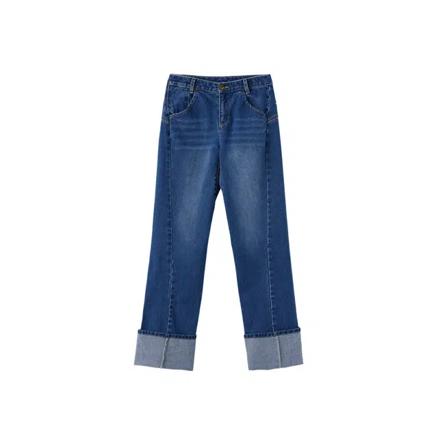 SCULPTOR Applique Roll-Up Denim Brushed Indigo