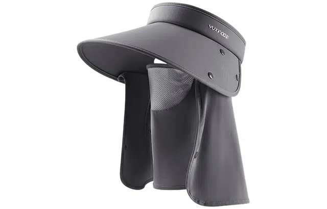 优幽兰 百搭休闲环绕式显脸小太阳帽时尚个性防紫外线遮脸大帽檐空顶口罩面罩帽子一体护颈骑车遮阳帽 聚酯纤维 防晒帽 女款