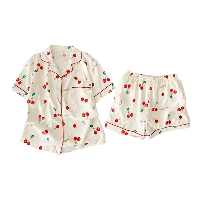 顶瓜瓜 夏季女时尚透气清新休闲设计家居服睡衣套装 女款