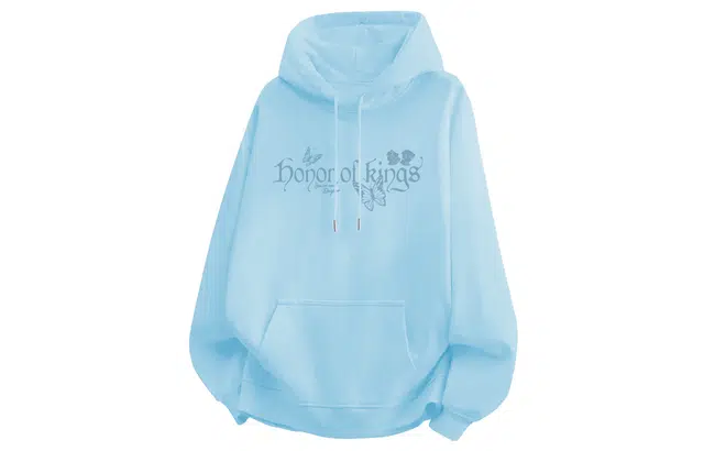 王者荣耀 美式花体字母长袖落肩款百搭时尚潮牌少年感无性别宽松舒适透气连帽卫衣 标语款 男女同款