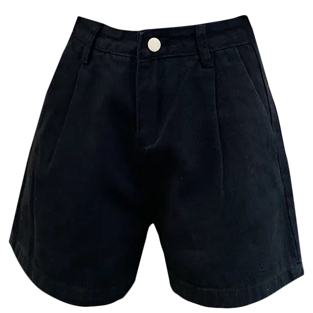 拾籍 韩版短裤女宽松显瘦阔腿设计简约时尚百搭高腰显腿长热裤 女款