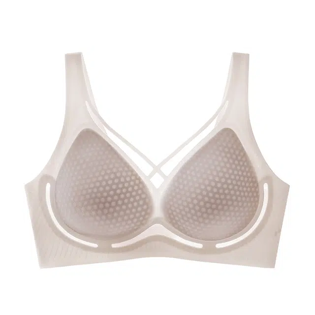 戴维诗 新冰肌凉感无痕美胸内衣女显小无钢圈蜂巢洞洞杯美背文胸 女款