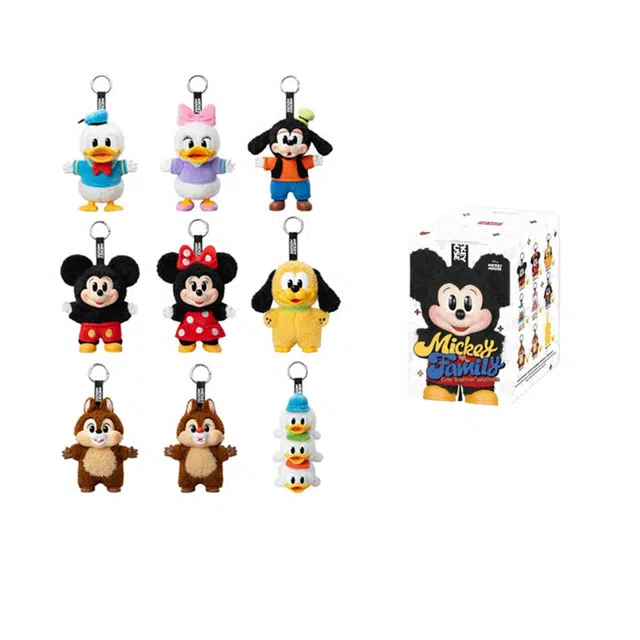 POP MART Mickey Family Plush Keychain Blind Box