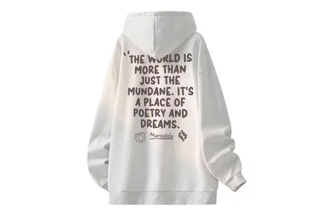 王者荣耀 美式复古字母长袖落肩款百搭时尚简约户外运动通勤宽松舒适透气连帽卫衣 马可波罗款 男女同款