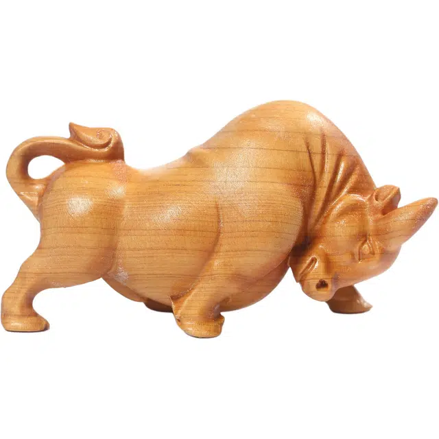 素于 国潮文玩轻奢高级感【金钱斗牛】财源广进心想事成八方来财摆件#好运 崖柏 把件 男女同款情侣款