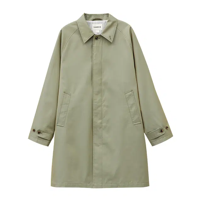 丹宁哲学 双色面料插肩袖宽松版型翻领风衣 男款