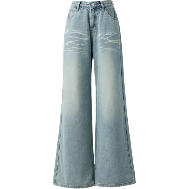 玫丝朵 美式复古低腰阔腿宽松时尚百搭牛仔裤 女款