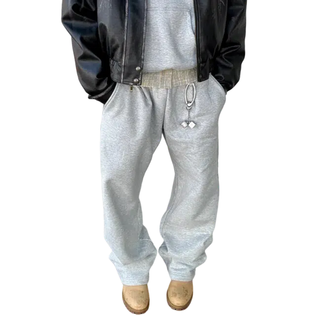 冈哉 美式复古简约纯色基础款宽松直筒美拉德风垂感高街保暖学院风通勤百搭休闲裤 男女同款