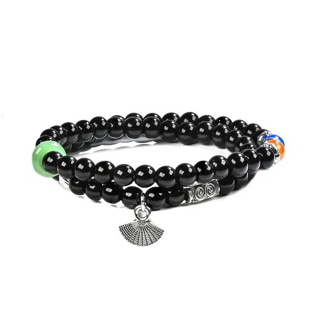 仙友 新中式国风时来运转运珠高级小众叠戴文玩佛珠招财纳福念珠盘玩文艺复古风上岸#好运 黑檀 手串 男女同款情侣款