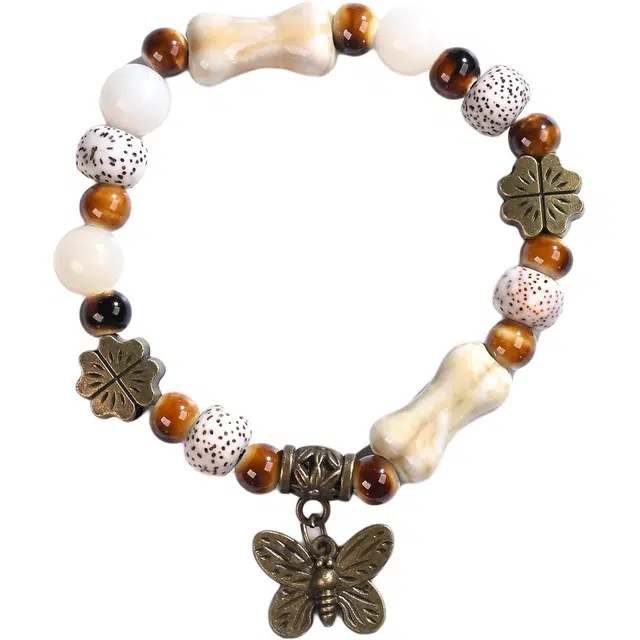 灵晔 新中式国潮复古文艺风轻奢小众百搭设计骨头文玩手饰招财纳福平安喜乐诸事顺遂万事如意#好运 星月菩提 手串 男女同款情侣款