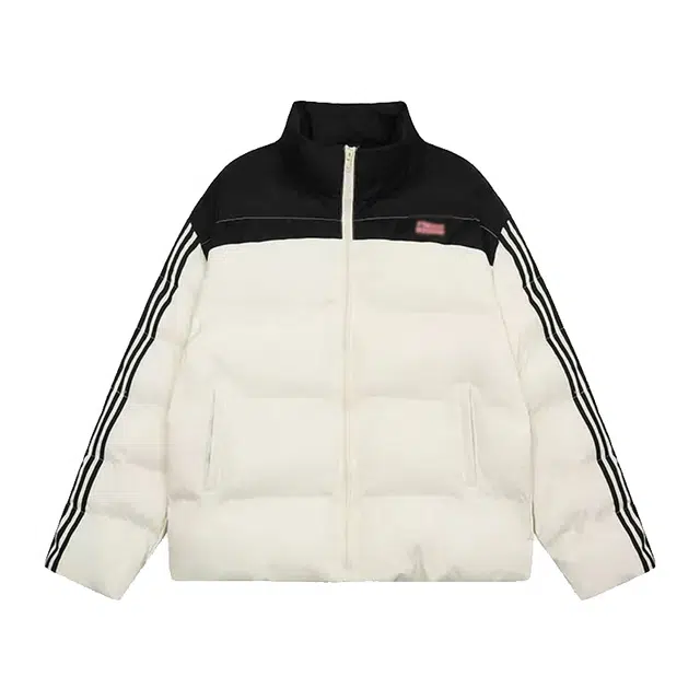 柏黛妃 条纹宽松长袖棉服 女款