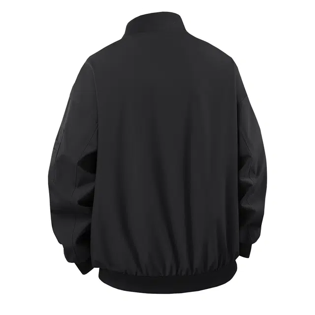 快鱼 简约纯色美式复古基础款城市机能学院风户外休闲通勤百搭飞行员教练棒球服夹克外套 男女同款