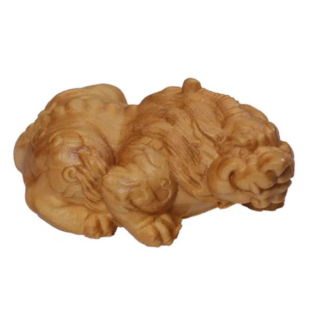 灵晔 新中式国潮复古文艺风轻奢高级随身携带茶宠盘玩文玩【瑞兽貔貅】挂件招财纳福财源广进万事如意好运 檀木 摆件 男女同款情侣款