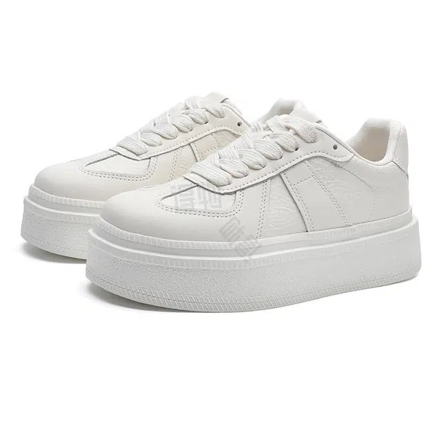 阿比让 白月光系列 牛剖层革 时尚百搭潮流 保暖轻便增高 低帮 板鞋 女款 白色