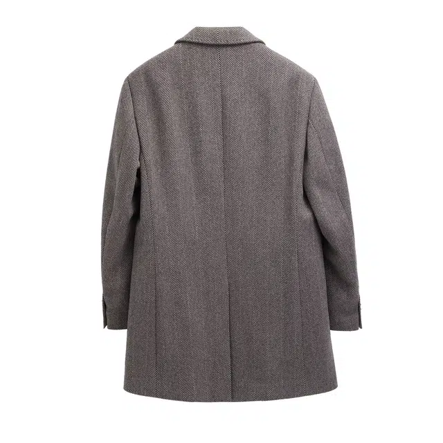 丹宁哲学 纯羊毛戗驳领时尚西装领大衣 男款