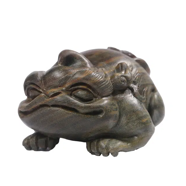 嫒柯 国潮新中式百搭轻奢高级创意吉祥物平安吉祥八方来财随身把玩#好运 绿檀 把件 男女同款情侣款