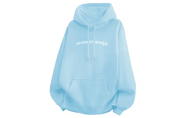 王者荣耀 美式复古字母长袖落肩款百搭时尚简约学生党学院风宽松舒适连帽卫衣 标语款 男女同款