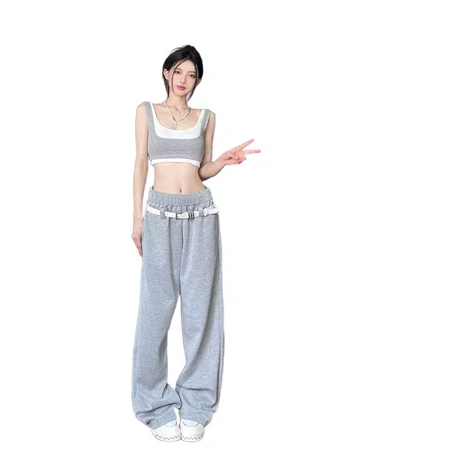 一碗士多 舒适时尚简约百搭休闲裤 女款