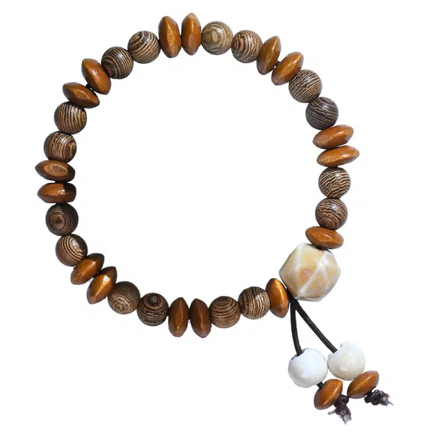 素于 新中式国潮文玩佛珠时尚潮流小众轻奢百搭步步高升出街神器素雅百搭转运开运国风盘玩念珠#好运 鸡翅木 手串 男女同款情侣款