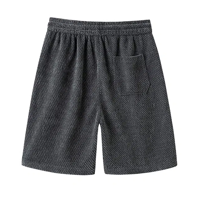 佑麟 斑马纹针织运动裤男夏季外穿薄款宽松五分裤美式高街小香风裤子短裤 男女同款