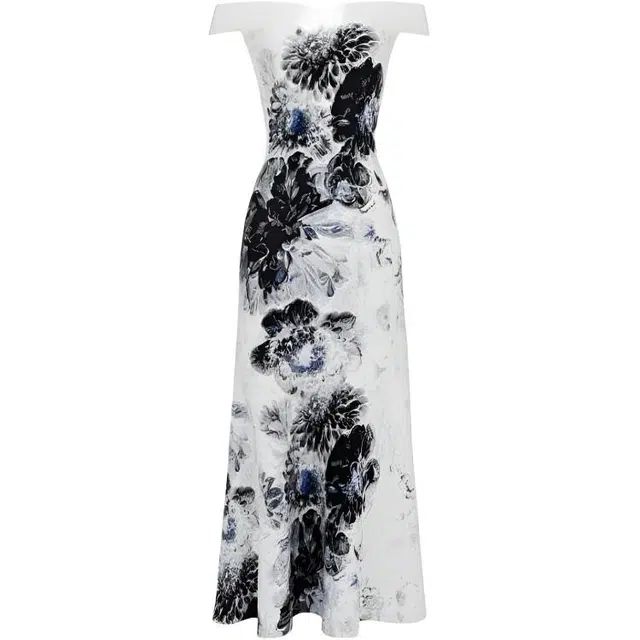 Alexander McQueen Chiaroscuro Jacquard Dress In White