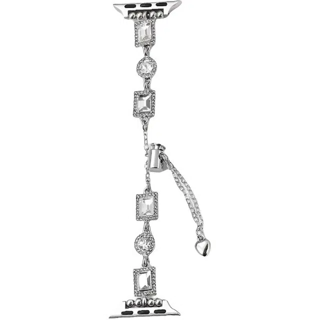 卫欣 表带 苹果适用 金属材质 方形彩钻手链表带男女通用