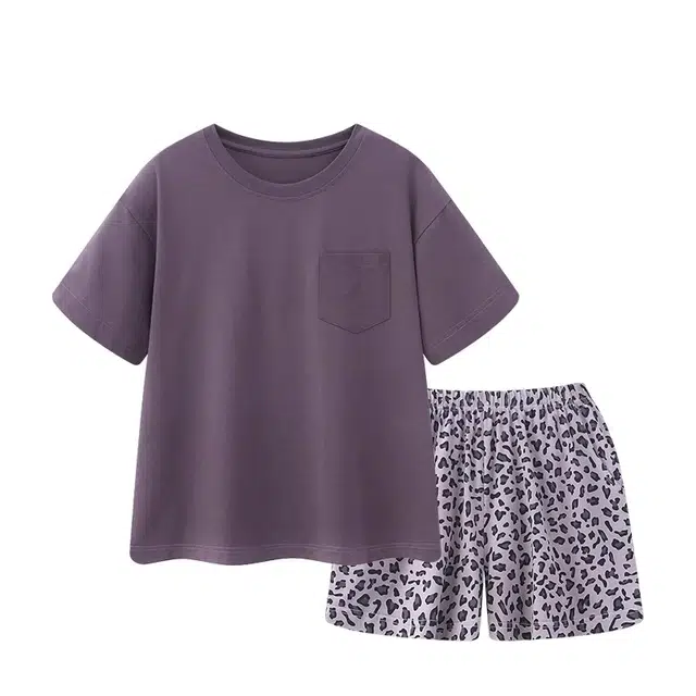 俏韵 圆领夏季莫代尔短袖甜美舒适薄款家居服可外穿睡衣套装 女款