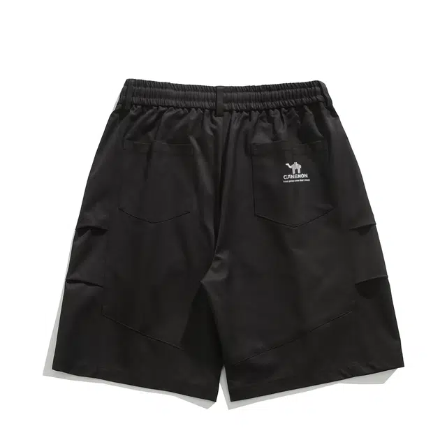 领航骆驼  美式学院风夏季薄款潮牌宽松运动五分高街复古立体剪裁中裤舒适日常通勤休闲  短裤 男女同款