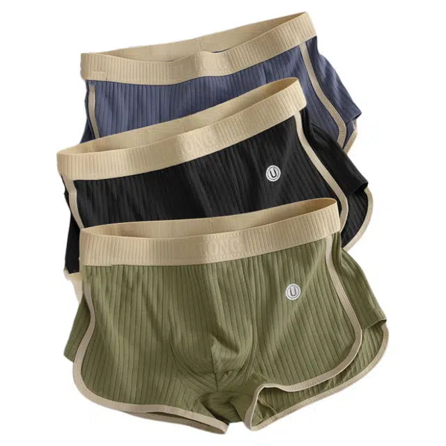 潞优野 轻盈纯棉宽松四角裤薄款短裤衩平裆裤夏季平角内裤 男款