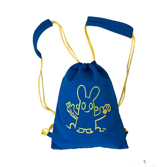 揽月 日系卡通刺绣可爱慵懒风个性时尚通勤 尼龙 双肩包 男女同款情侣款 多色