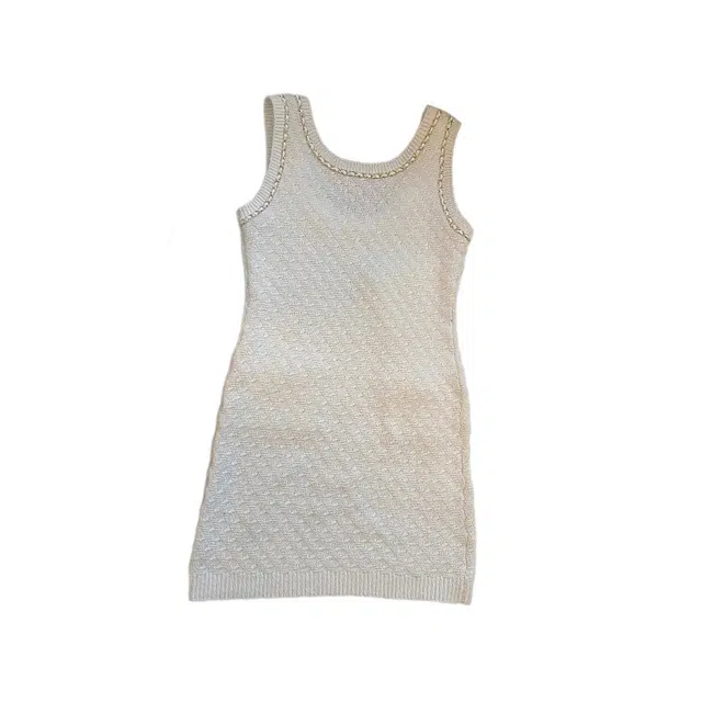 敲模女孩 法式小香风气质名媛修身包臀背心针织短裙吊带连衣裙 女款