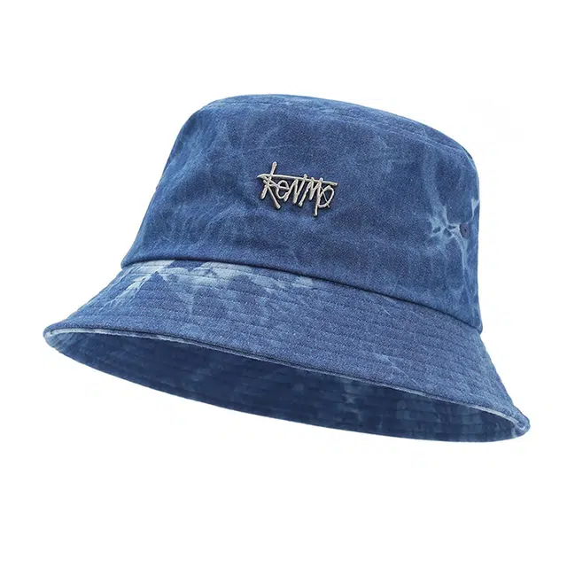 肯默 个性海蓝波纹扎染遮阳防晒 棉 渔夫帽 男女同款情侣款