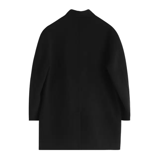 丹宁哲学 高端羊毛羊绒纯色常规长袖无帽立领大衣 男款