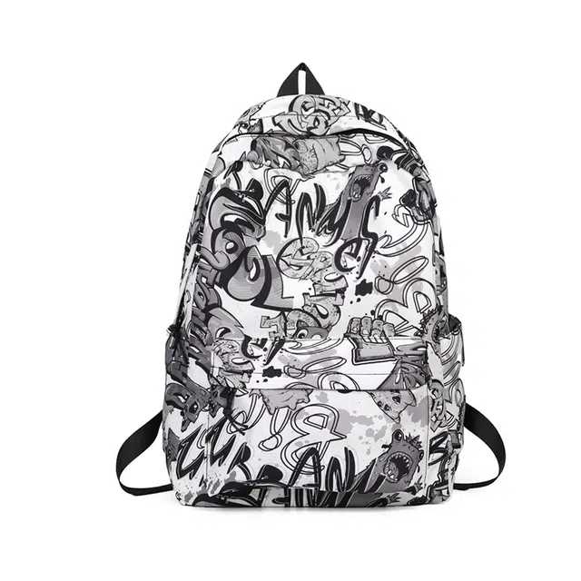 揽月 美式涂鸦个性小众时尚潮流通勤 牛津布 双肩包 男女同款情侣款 多色