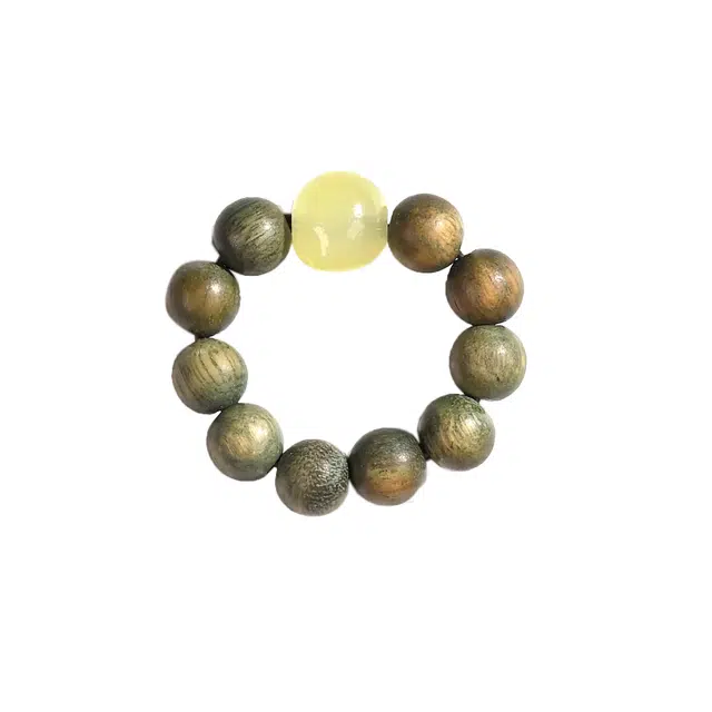 仙友 新中式国风高级小众设计叠戴文玩招财纳福盘玩文艺手饰指环复古风上岸#好运 绿檀 戒指 男女同款情侣款