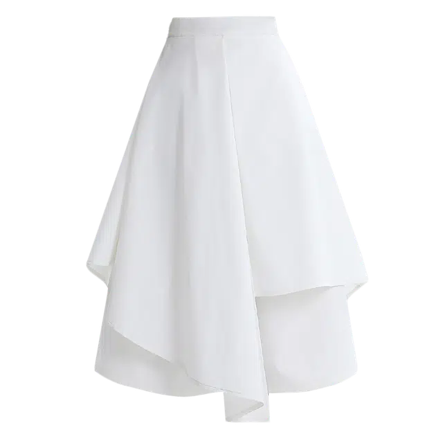 拾籍 时尚百搭不规则半身裙高腰设计休闲长裙 女款