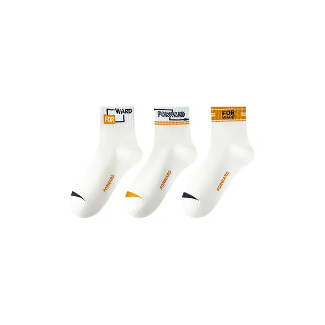 水中花 袜子纯棉防臭吸汗透气中短筒棉袜青少年学生篮球美式跑步运动中筒袜 男款 组合装