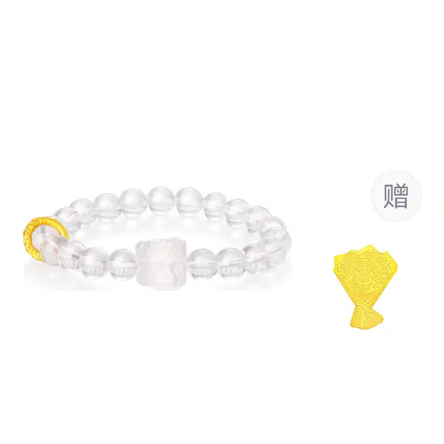 【醒狮招财护主】 金六福吉祥 狮舞祥瑞新中式国潮风轻奢精致小巧高级小众设计日常通勤百搭#好运天然 白水晶 手串 男女同款情侣款
