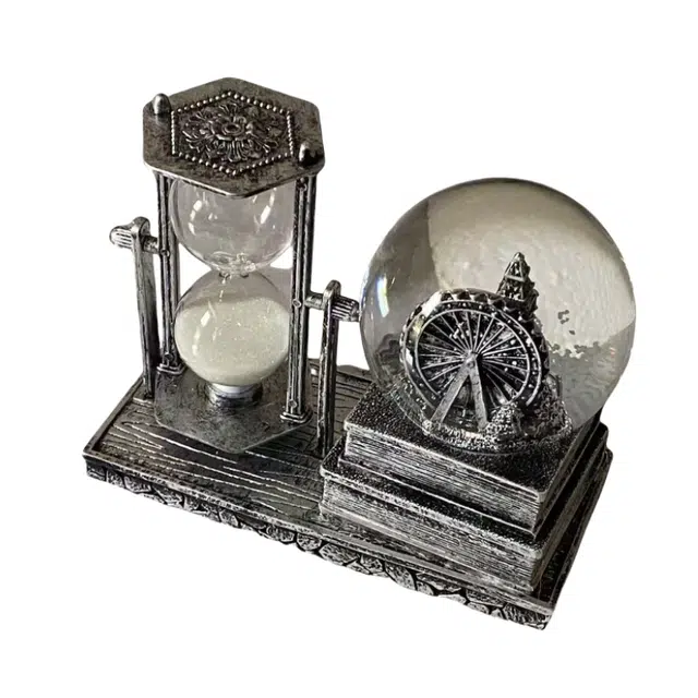 呼呼熊 复古摩天轮沙漏水晶球音乐盒 成品模型