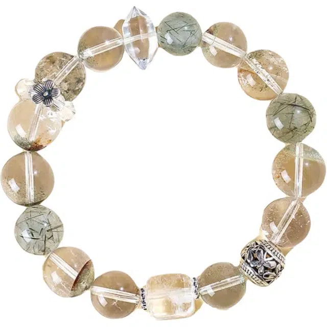 饰之颜 新中式 前程似锦 小众设计 步步高升 事业有成 水逆退散天然 白水晶 手串 女款