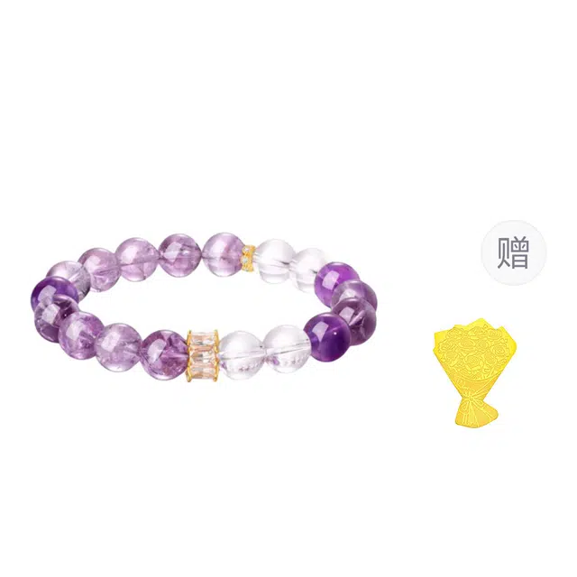 【紫晶启慧明心】 金六福吉祥 紫梦星河开智慧 新中式国潮风精致轻奢小众设计 日常通勤百搭#好运天然 紫水晶 手串 男女同款情侣款