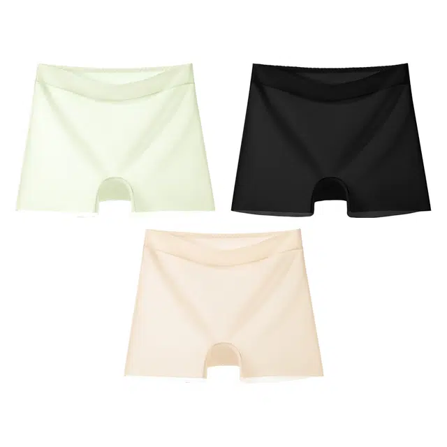 莫代尔 纯色简约柔软内裤亲肤舒适贴合高弹力平角内裤裸感无痕透气轻薄短裤 女款