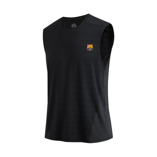巴塞罗那足球俱乐部 夏季速干网眼无袖坎肩宽松跨栏马拉松篮球服美式潮流百搭显肌肉训练衣休闲运动舒适凉感透气背心 男女同款