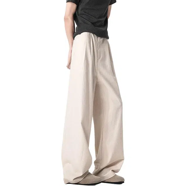 拓菲 日系棉麻山本裤女男夏季凉感透气防晒宽松阔腿直筒拖地裤子休闲裤 男女同款